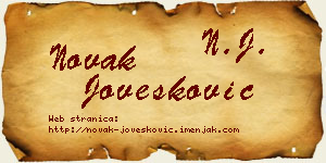 Novak Jovešković vizit kartica